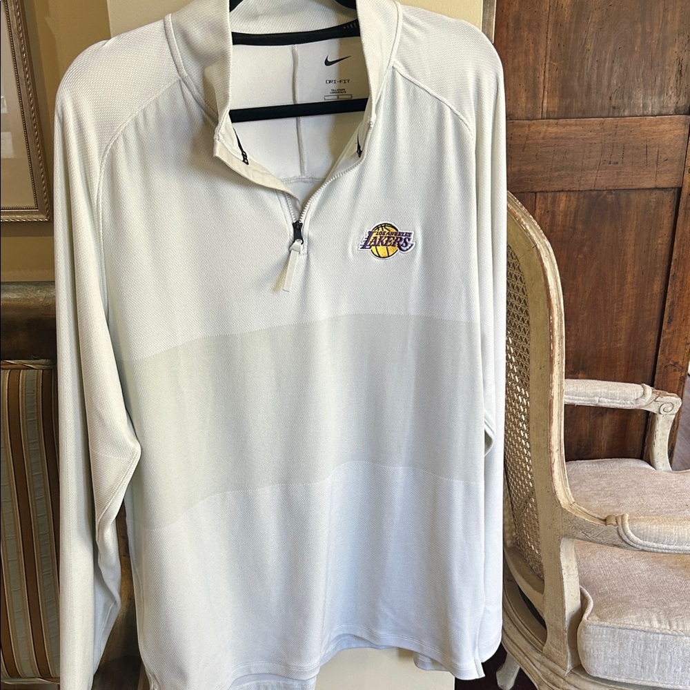 Nike White Half-Zip Pullover with Team Logo